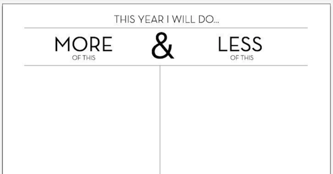 Why a “More Less” List Beats New Year’s Resolutions Every Time